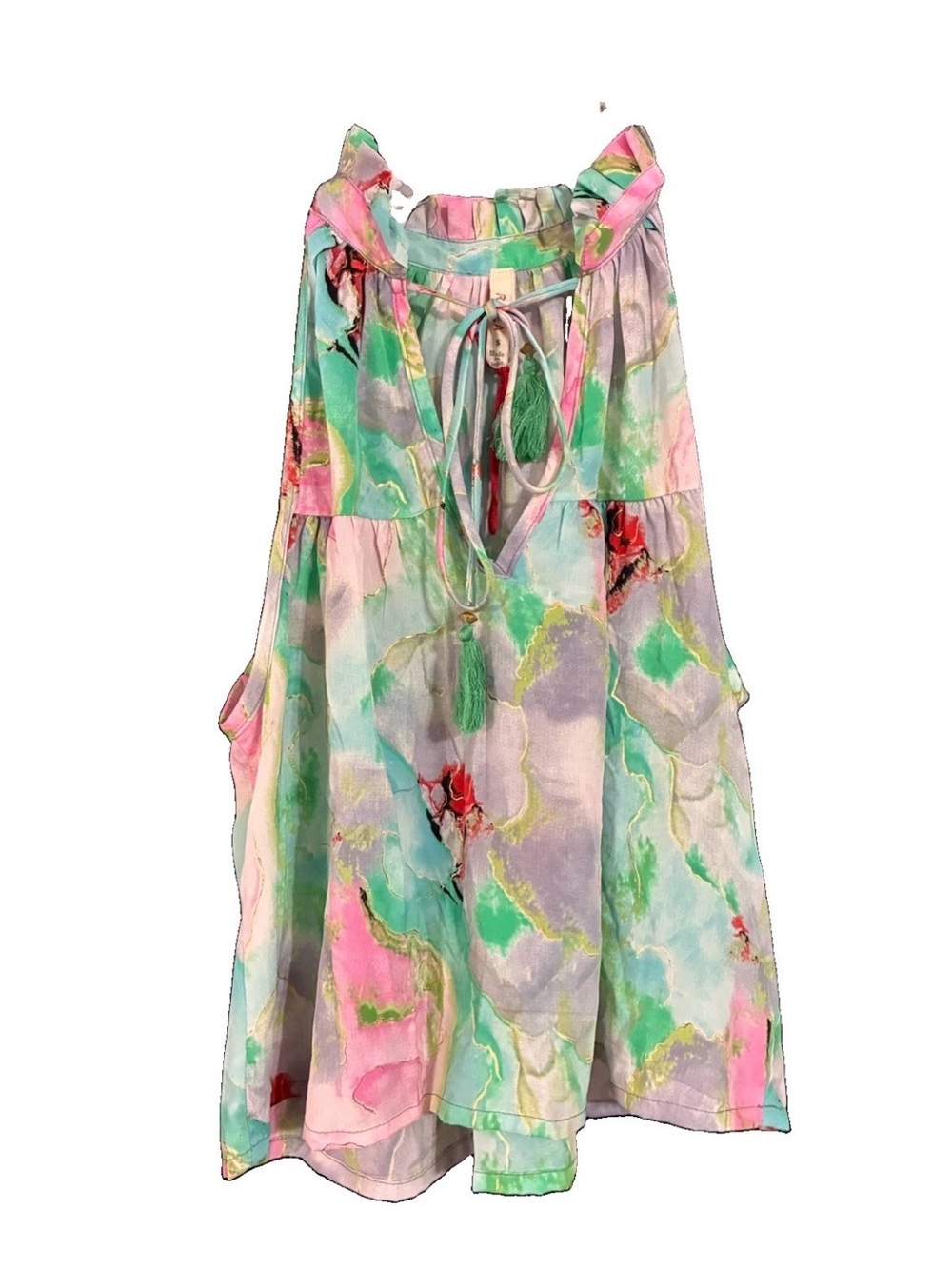 NWT Anthropologie Raga Watercolor Sleeveless Blouse Size S Fairy Boho